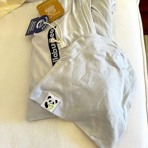 Bellabu Bear gray swaddle& beanie set